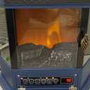 RealSmart Electric Fireplace Heater 22 in Freestanding Fireplace Stove Infrared Fireplace with 3D Flame Effect Remoted Control, Timer, Overheating Protection (Blue)