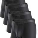 DAVID ARCHY Men's Underwear Ultra Soft Modal Dual Pouch Trunks Ball Pouch Bulge Enhancing Boxer Briefs for Men 3 or 4 Pack