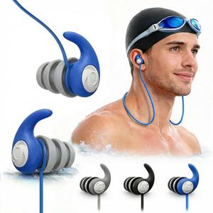 Swimming Ear Plugs for Adults with Lanyard, 3 Pairs Waterproof Reusable Soft Silicone Swim Earplugs for Pool, Surfing, Diving, Showering