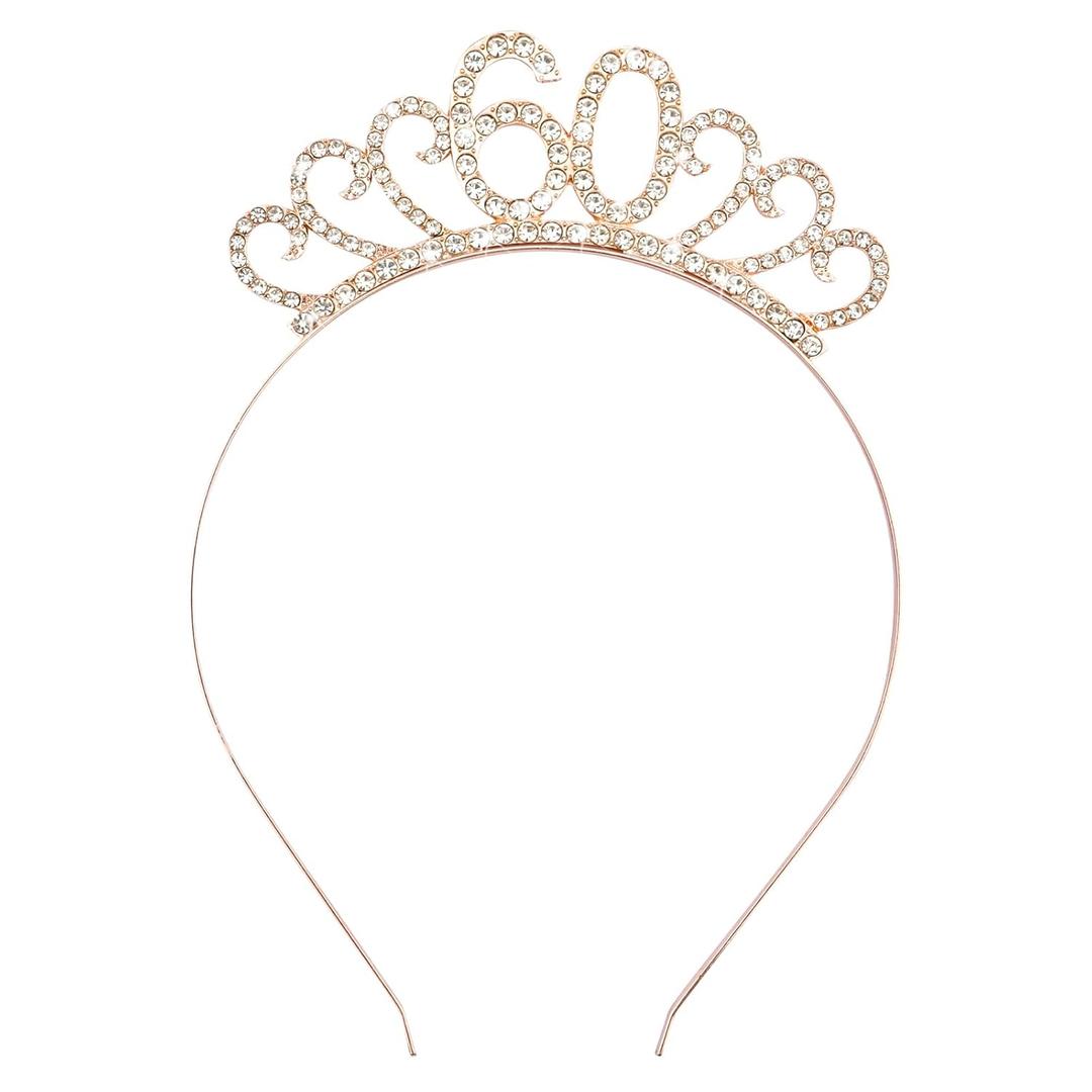 CIEHER 60th Birthday Decorations for Women 60th Birthday Headband, 1 Count (Pack of 1)