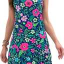 CAMSSOO Womens Summer Dresses 2025 Casual Sleeveless Beach Dress Loose Scoop Neck Boho Floral Sundresses with Pockets (Large, Blue Pink Floral)