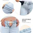 BLENCOT Maternity Jeans for Women High Waist Straight Leg Pregnancy Denim Pants with Pockets (Blue, L)