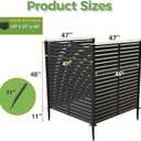 3 Panels Air Conditioner Fence, 47" W X 48" H No-Dig Outdoor Privacy Screen, Trash Can Enclosure, Pool Equipment Enclosure, Decorative Garden Fences for Patio Lawn, Black