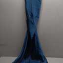 Halfisland Satin High Neck Backless Sleeveless Midi Dresses for Women Elegant Mock Neck High Waist Cross Back Cocktail Dress Teal 