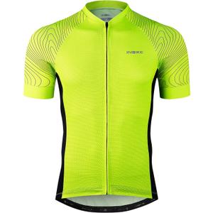 INBIKE Men's Cycling Jersey 3 Rear Pockets Moisture Wicking Short Sleeve Quick Dry Reflective Biking Shirts, S