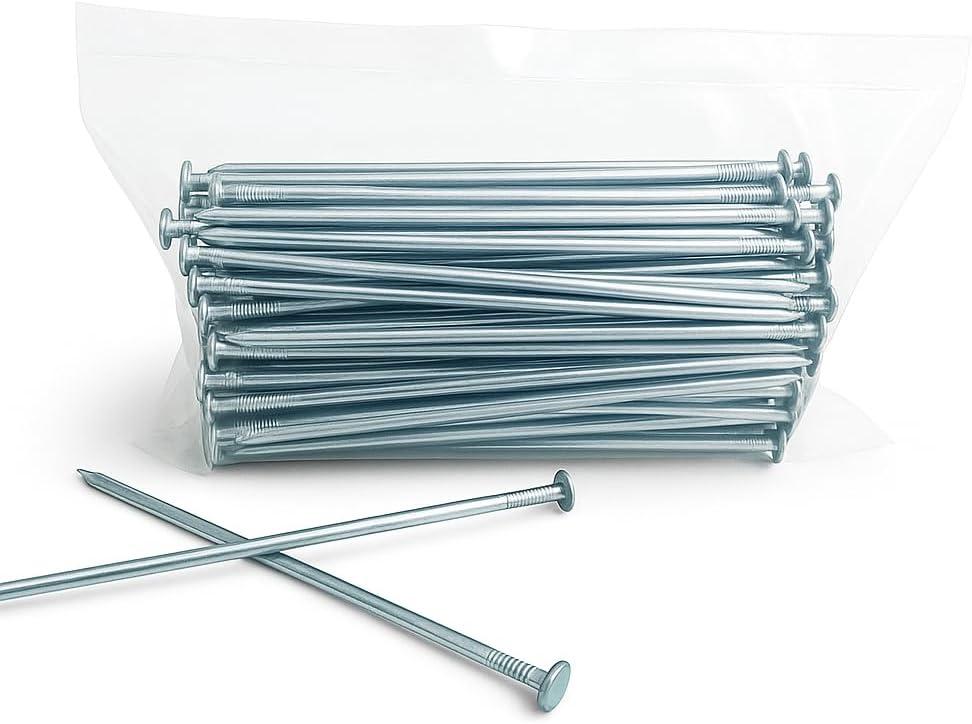 Turf Nails 6" Galvanized  Heavy-Duty Fasteners for Synthetic Grass, Landscaping, and Ground Cover Stakes, 140-Pack