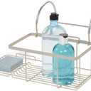 iDesign 23825EU Everett Drill Bathroom Storage, Small Metal Hanging Tray, Bath Caddy for Soap, Cosmetics, Books, Tablet and Phone, Matte Silver, 30.7 cm x 26 cm x 17 cm (Satin)