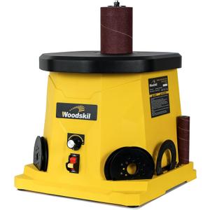 4A Variable Speed Oscillating Spindle Sander, 1000-1800RPM Variable Speed Spindle Sander with Multiple Sanding Sleeves, Efficient Dust Collection, and Compact Design for Woodworking Projects