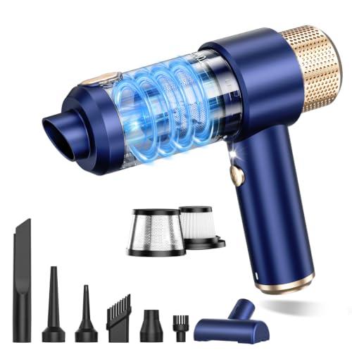 JONYJ Handheld Car Vacuum Cleaner, 16000PA Hand Held Vacuum Portable Cordless, 2 in 1 Air Duster and Vacuum Cleaner with LED Light, Multi-Nozzles, 120W High Power Mini Vacuum for Home, Pet, Office