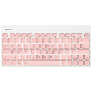 OMOTON Wireless Keyboard Compatible with Windows XP/7/8/10/Vista, 2.4G USB Compact Wireless Keyboard with Built-in Foldable Stand, Pink