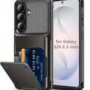 for Samsung S26 Wallet Case 5 Credit Card Holder for Galaxy S26 Flip Cover Hidden Compartment ID Slot Card Holder for Men Women Shockproof Dual Layer TPU Hard Shell Protective Bumper Gunmetal