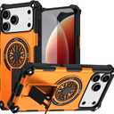Magnetic Case for iPhone 17 Pro Max,Built-in Metal Stand [Compatible with Mag-Safe] Shockproof Protective Cover Case for iPhone 17 Pro Max Orange