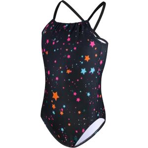 TENVDA Girls Swimsuit Summer Beach Sport Halter Bathing Suits One Piece Swimwear for 2-12 Years Old Kids (3-4T)