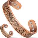 Mahnco Copper Bracelet for Men & Women,12X Strength Magnetic Bracelets & Lymphatic Drainage Ring for Men's, 100% Solid Pure Copper Jewelry Gift (Copper-Tree of Life)