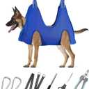 Pet Grooming Hammock with Nail Clippers/Nail Trimmers/Grooming Scissors, Dog Grooming Harness for Nail Trimming, Pet Grooming Sling Helper (XL for X-Large Dogs 80LB, Blue)