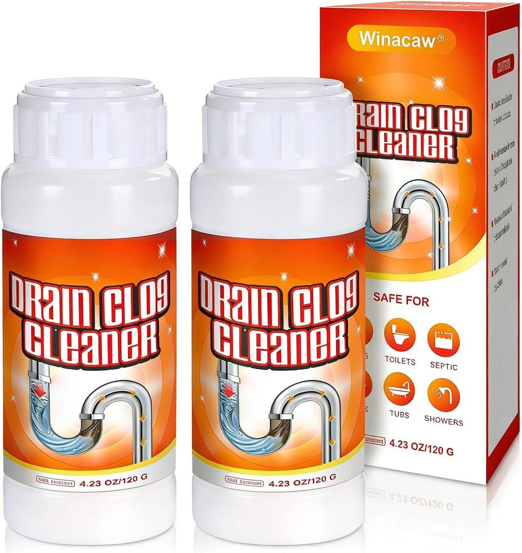 2 Pack Multi-Purpose Sink Drain Cleaner Fast Pipe Unclogging for Kitchen, Bathroom & Sewer Use