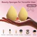 Heart Makeup Sponge Set - 2 Pcs Soft Beauty Sponges with Heart-Shaped Holder for Liquid Foundation, Cream, and Powder - Latex-Free Blending Sponge Kit for Valentine's Day Gifts for Women