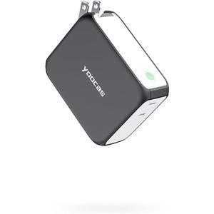 yoocas Portable Power Bank, 2in1 Hybrid Charger-5000mAh 20W Portable Charger with 45W GaN Charger-USB C Dual Ports for MacBook, Dell, Samsung, iPhone, iPad, Switch,Steam Deck and ect-Black & White