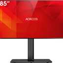 Universal Swivel TV Stand Table Top Stand for 43 to 85 inch TVs 50 Degree Swivel, 8 Level Height Adjustable with Tilting, Heavy Duty Tempered Glass Base, Holds up 132lbs, MAX VESA 400x600mm (Black)