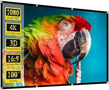 Projector Screen, 100 inch Movie Projector Screen16:9 Foldable Portable Projector Screens for Home Theater, Outdoor, Indoor Party, Office, Weding Projector Screen, 100 inch Movie Projector Screen16:9 Foldable Portable Projector Screens for Home Theater, Outdoor, Indoor Party, Office, Weding
