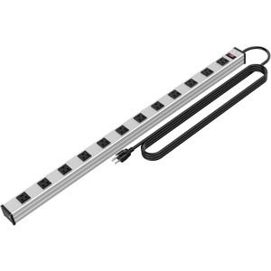 12 Outlets Metal Power Strip,Mountable Heavy Duty Power Strip with 6FT Long Extension Cord with Circuit Breaker,15A 125V 1875W, ETL Listed