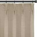 100% Blackout Shield Pinch Pleated Curtains 108 Inches Long, Linen Blackout Curtains for Bedroom/Living Room, Thermal Insulated Blackout Drapes with Liner, W40xL108, Grey Beige 2 Pcs