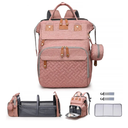 Baby Diaper Bags with Changing Station Multifunctional Waterproof Diaper Bag Backpack Travel Baby Bag with Changing Pad, Pacifier Case,Baby Essentials(Pink)