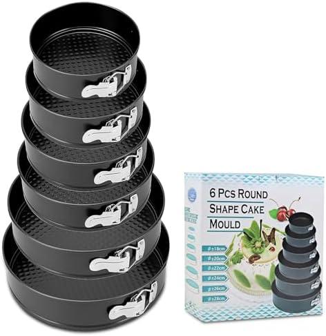 RHQQ Springform Cake Pan, Cake Pan with 6 Different Size (7,8,9,10,11,12 inch), Cake Molds for Baking with Removable Bottom, Non-Stick Bakeware for Effortless Baking and Easy Release (6)
