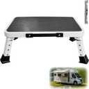 RV Step Stool Foldable Adjustable Step Ladder Sturdy Metal Stable Step Stool with a Non-Slip Platform Supports up to 500 lb with Non-Slip Rubber Feet