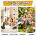 HeyZoo Tree Swing for Kids 330LB Capacity, Climbing Rope with Platforms and Disc Swing Seat Set Outdoor Backyard Playground Accessories with Carabiners and Thickened Strap, Green