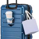 KYME Carry On Luggage 22x14x9 Airline Approved Hardshell Carry On Suitcases with Wheels Travel Rolling 20 Inch Luggage with Cup Holder for Women Men,Carry-on Navy