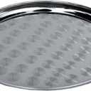 Winco Round Tray with Swirl Pattern, 16-Inch, Stainless Steel