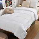 Bedsure Twin Comforter Duvet Insert, All Season Bed Comforter, Quilted Down Alternative Duvet, Box Stitched Comforters with Corner Tabs, Machine Washable, 68 x 88 Inches (White)