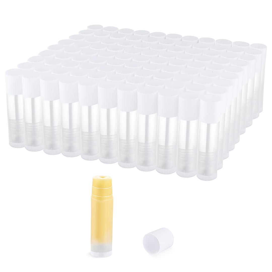 100 Pcs 5.5ml Bulk Empty Lip Balm Tubes Refillable Plastic Lip Gloss Container Travel Lipstick Tubes Holder For DIY Homemade Lip Balm (clear)