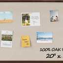 Fun Memories Cork Board Bulletin Board for Office, 20" x 30" Oak Wooden Framed Corkboard, Wall Mounted Notice Pin Board for School Home & Office, Dark Walnut