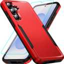 for Samsung Galaxy S25 Plus case with Screen Protection: Heavy Duty Protective Shockproof and Scratch Proof Cell Phone case for Galaxy S25 Plus-Red