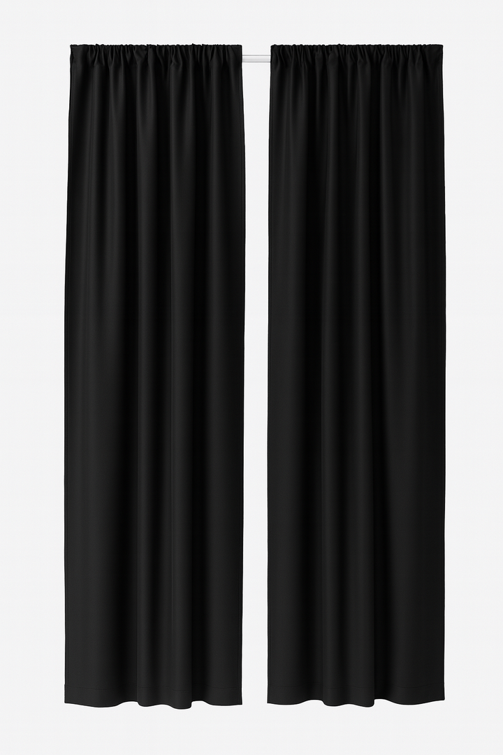 Black Curtains 2 Panels – Size 39.5 x 62 inches
