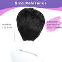 morvally Short Natural Looking Synthetic Hair Mens Wig with Ear Clips, Necklace and Tattoos for Anime Costume, Cosplay, Halloween Party (Black, Adults Head)