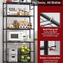 Sakugi Storage Shelves Organizer - 5 Tier Metal Shelf Organizer with Metal Wheels and Adjustable Leveling Feet, Heavy Duty Garage Shelving for Kitchen, Pantry and Closet, 33.1"x12.6"x73.5", Black