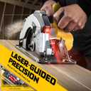 Ecarke 7-1/4" Cordless Circular Saw, Compatible with DeWalt 20V Battery (Bare Tool), 5000 RPM Electric Circular Saw with Laser Guide, 2 Blades (24T & 40T), 045 Bevel, 2-1/4" Cutting Depth