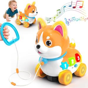 Baby Toys for 6-12-18 Month, 3-in-1 Musical Puppy Toy, Crawling & Walking Toys for 1 Year Old Boy Girl Gifts, Bilingual Learning Educational for 7 8 9 10 Months Developmental Toy (Corgis)