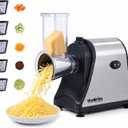 AUDRILO Electric Salad Maker & Cheese Grater, 5-in-1 Electric Vegetable Slicer with Interchangeable Stainless Steel Blades, Electric Food Processor for Cheese, Fruits & Vegetables, Electric Grater