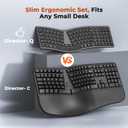 MEETION Ergonomic Keyboard and Mouse Wireless, Split S-Curve Design, 2.4G Wireless & Dual Bluetooth, Slim Low-Profile Rechargeable Full Size Keyboard, 4 DPI Mouse for Windows Mac PC Laptop Computer, Q