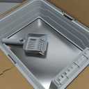 Stainless Steel Cat Litter Box, Odor Free Metal Litter Box with High Sides Lid, Open Top Low Entry Litter Pan Include Scoop Easy Cleaning Anti-Scratch Kitty Cat Box Anti-Urine Leakage, Non-Sticky, M (Light Grey(17.5 in))