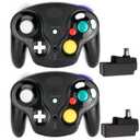 inventii Game Cube Controller,NGC 2.4G Wireless Classic Controller for Wii Game Cube, With Receiver Adapter (Black 2 PACK)