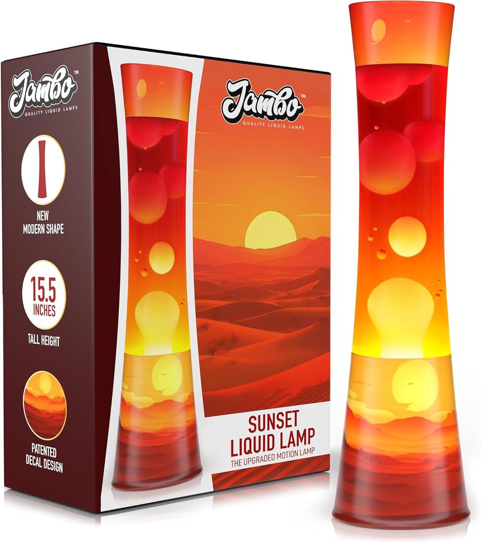 JAMBO 15.5" The Upgraded Motion Lamp, Sunset Decal Motion Light, Beautiful Home Decor, Living Room Bedroom Lamp, Relaxing Nightlight for Teens, Kids & Adults