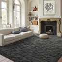 FinRec Soft Grey Rugs for Bedroom Living Room, 4x6 Feet Fuzzy Shaggy Area Rug, Non-Slip Fluffy Furry Shag Rug for Nursery Kids Room Dorm Room Home Decor, Indoor Plush Floor Carpet
