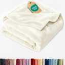 Ultra Soft Fleece Blanket King Size - Flannel Fleece Luxury King Blanket - Lightweight for Couch Bed Chair - Thick, Warm and Breathable - All Season Cozy Fuzzy, Anti-Static Microplush Bedding, Ivory