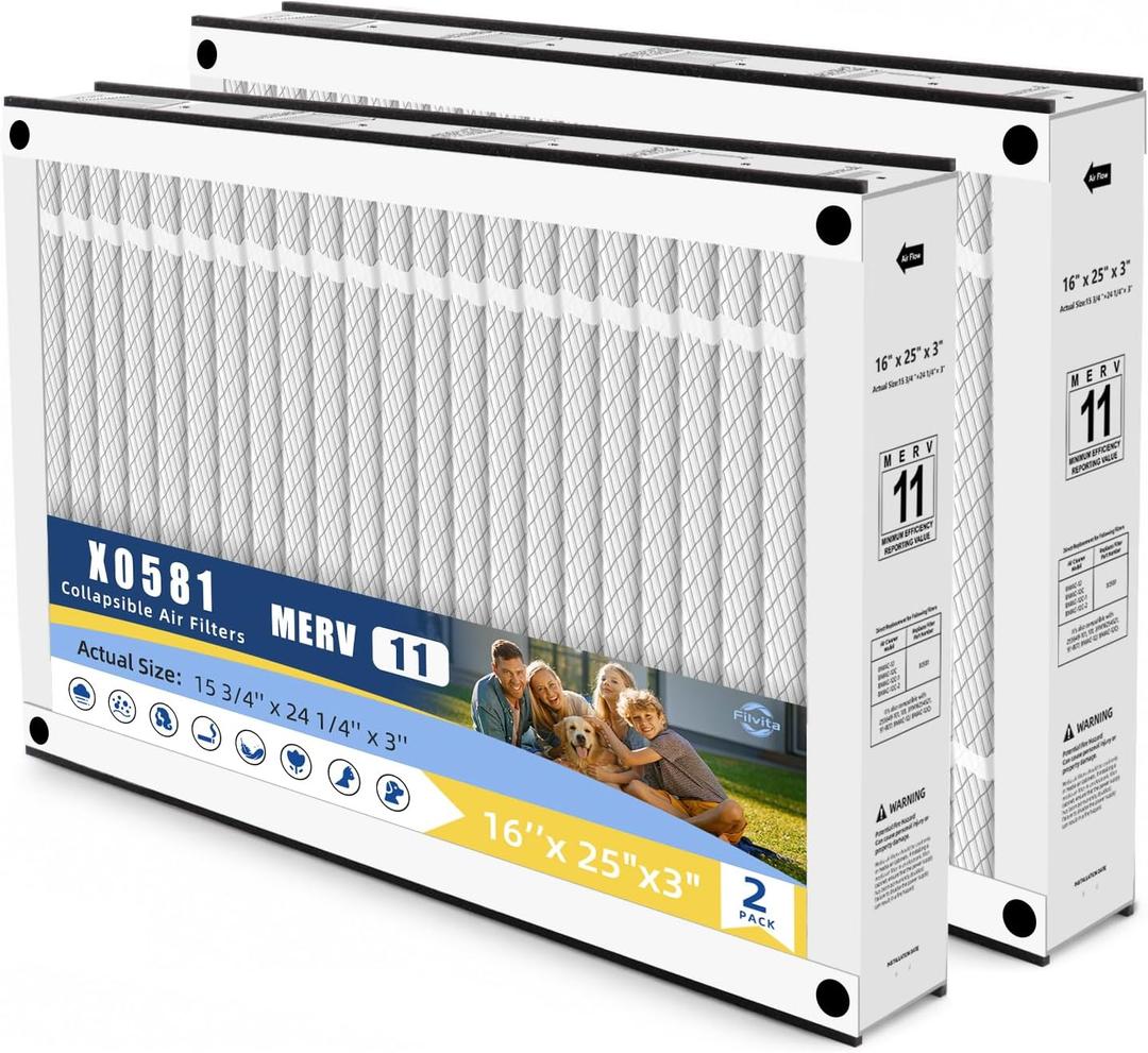 16x25x3 Air Filter Replacement For Trion Air Bear 255649-101, 2-PACK