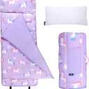 Wildkin Kids Microfiber Nap Mat Soft Sleep Mat with Pillow, Ideal for School & Travel - Unicorn, One Size